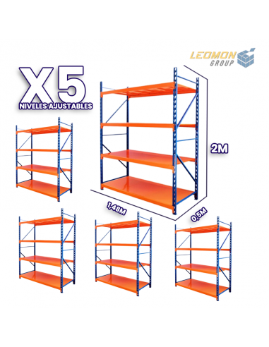 Pack Estantería Rack Profesional X5 -...