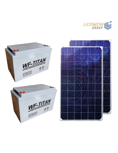 Pack 2 Baterías Solares 100 AH AGM WF-TITAN + 2 Paneles Solares 280 Watts