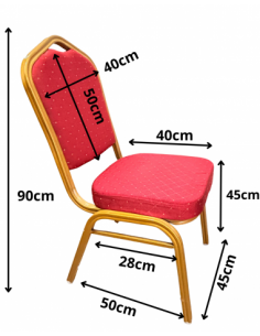 Silla Rojo con Dorado Elegante para Eventos y Bodas 2